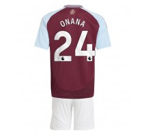 Aston Villa Amadou Onana #24 Koszulka Podstawowa dzieci 2024-25 Krótki Rękaw (+ krótkie spodenki)